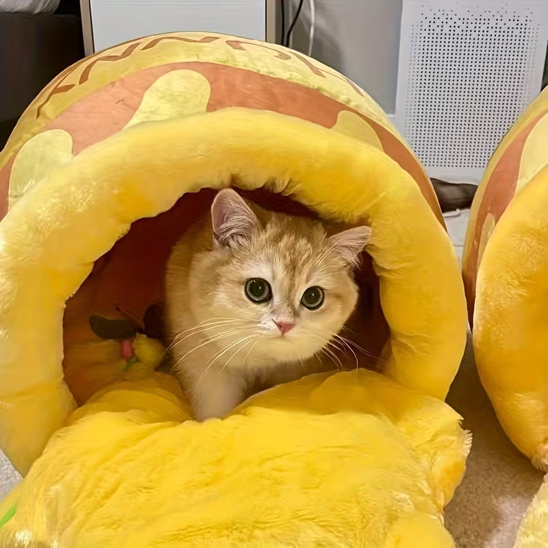 Cozy Honey Jar Cat Bed