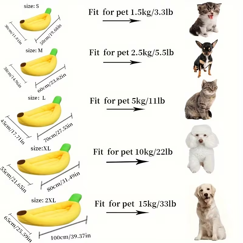 Banana Pet Bed for Cats & Dogs