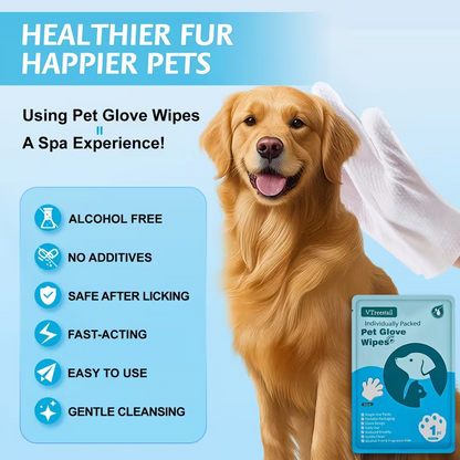 Pet Cleaning Glove Wipes – 20 Pack