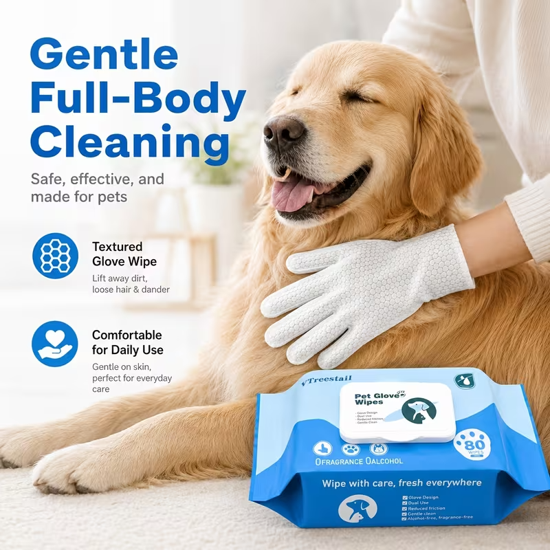Pet Cleaning Glove Wipes – 20 Pack