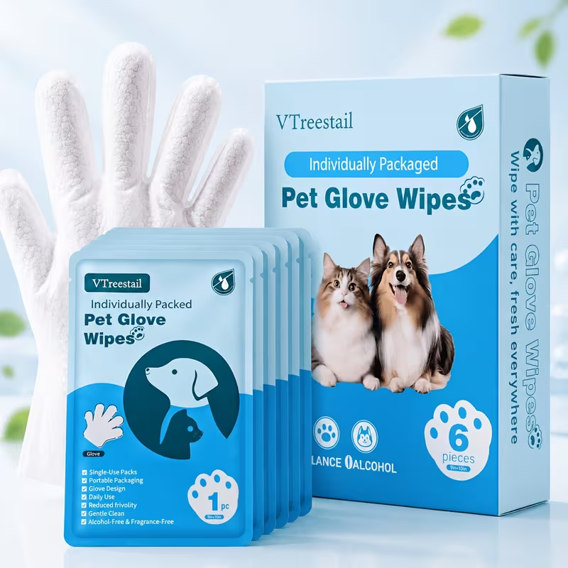 Pet Cleaning Glove Wipes – 20 Pack