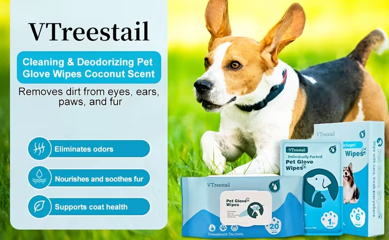 Pet Cleaning Glove Wipes – 20 Pack