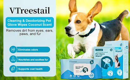 Pet Cleaning Glove Wipes – 20 Pack