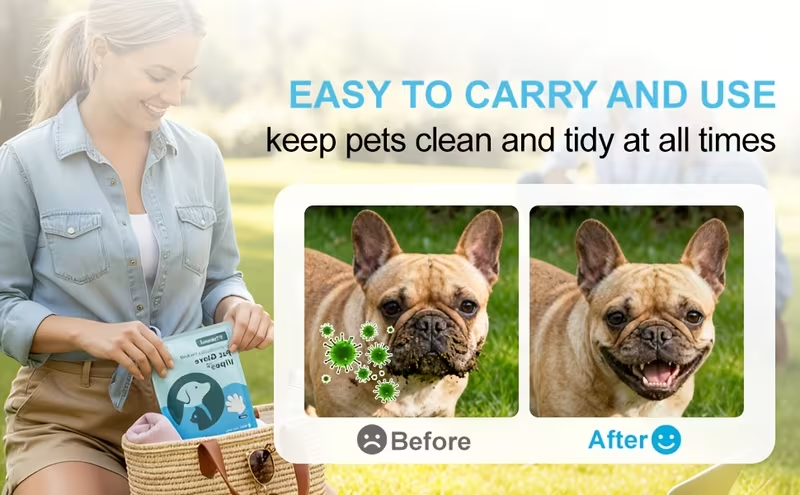 Pet Cleaning Glove Wipes – 20 Pack
