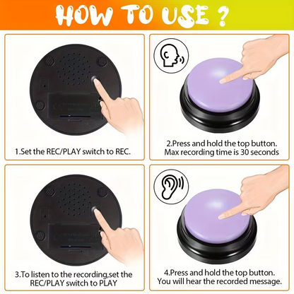 Recordable Dog Training Buttons – 4/8/10 Pack