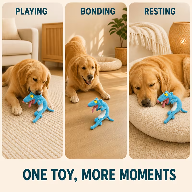 Squeaky Plush Rope Toy for Dogs & Cats