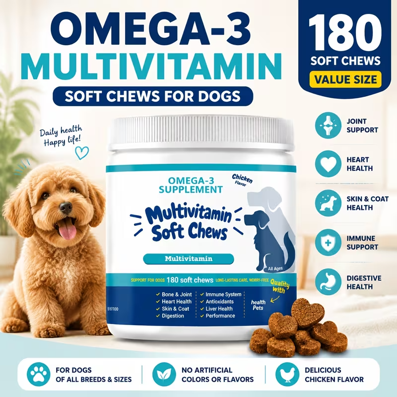 8-in-1 Dog & Cat Multivitamin Chews – 180 Count