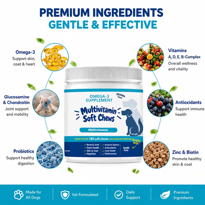 8-in-1 Dog & Cat Multivitamin Chews – 180 Count