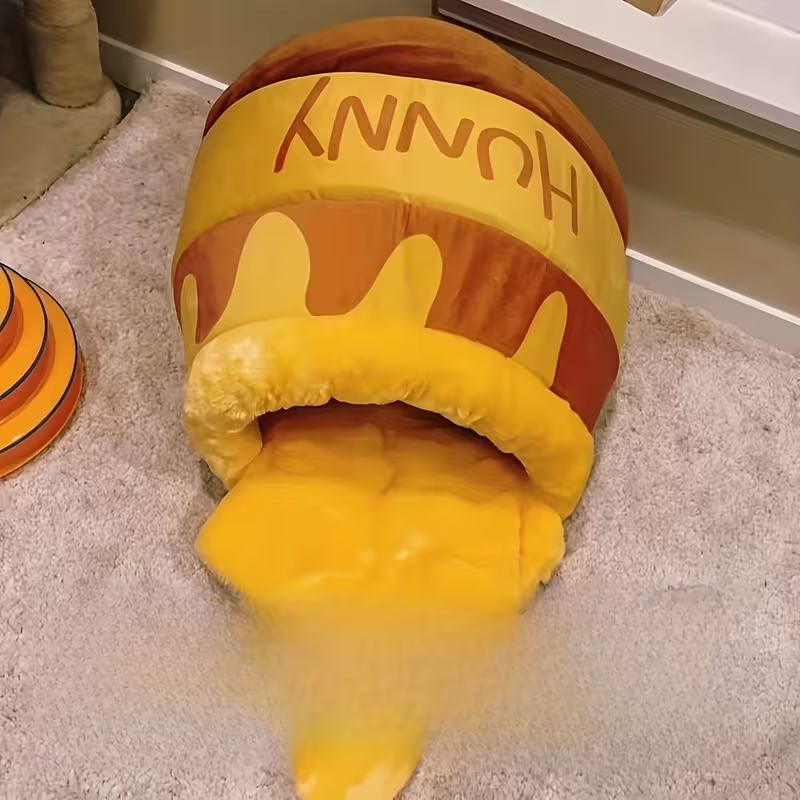 Cozy Honey Jar Cat Bed