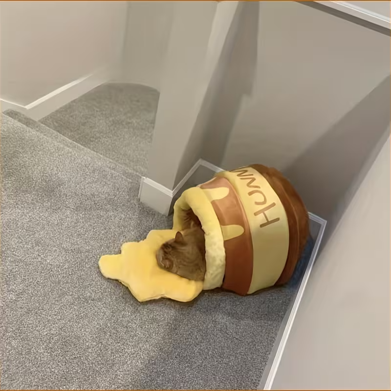 Cozy Honey Jar Cat Bed